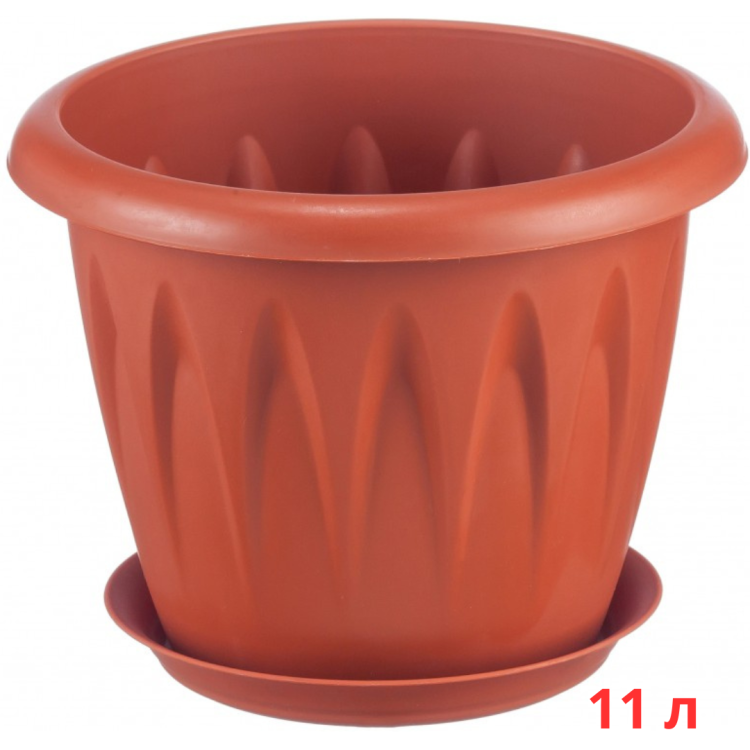 М3022/2 Кашпо ЛИВИЯ D320мм 11л с поддоном  Терракотовый