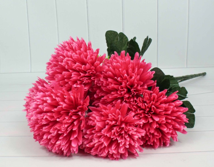 303-05-01/04 Искусственные цветы Хризантема 7 веток Ярко-Розовый 1/1	 