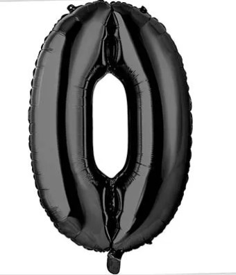 1207-4838 Шар цифра "0", 66см Black