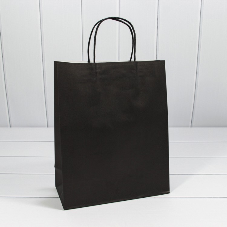 000216C/7 Пакет подарочный Крафт Чёрный 26*32*12 120г 1/20 1/240