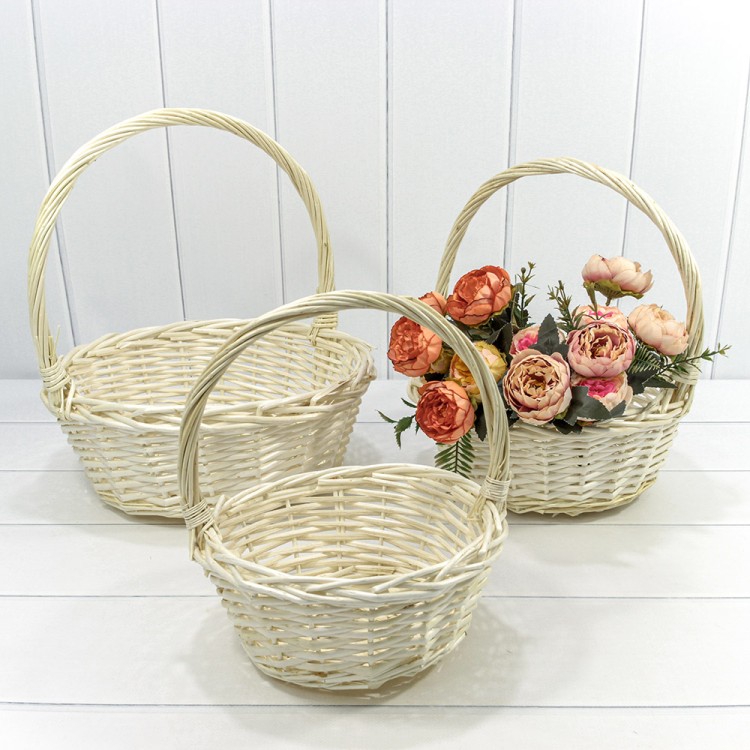 420150/2 Корзины плетёные Круглые Набор 1/3 34*13/38 (±5%) с ручкой «Береста» Молочный 1/8 420150/2 Корзины плетёные Круглые Набор 1/3 34*13/38 (±5%) с ручкой «Береста» Молочный 1/8