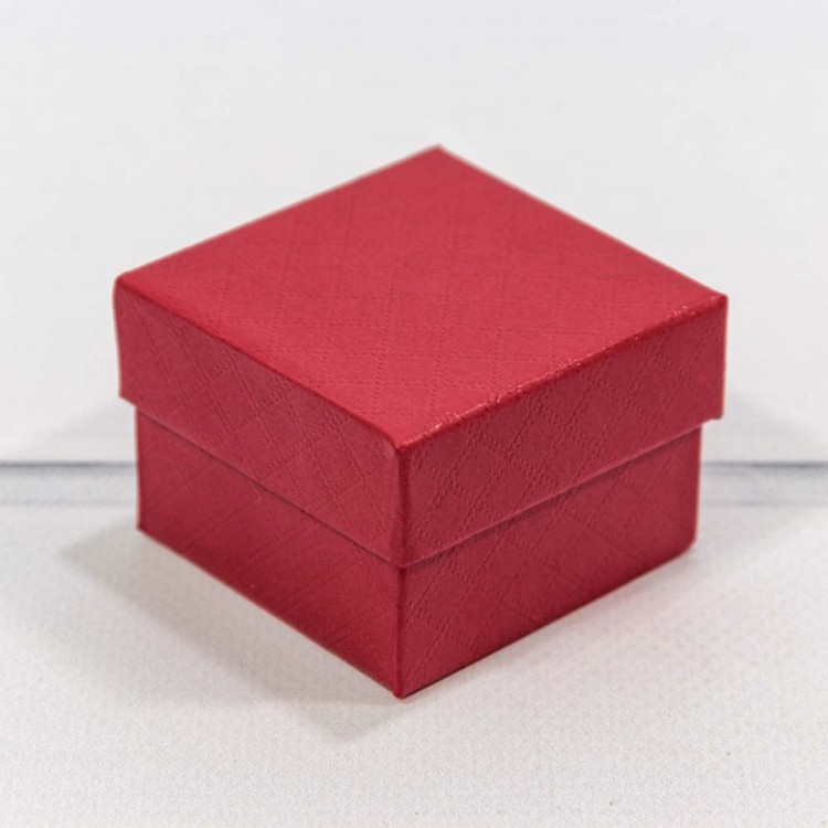 61255/1 Коробка Квадратная 5,5*5,5*3,5 "Ромбики" Красный 1/24 1/360