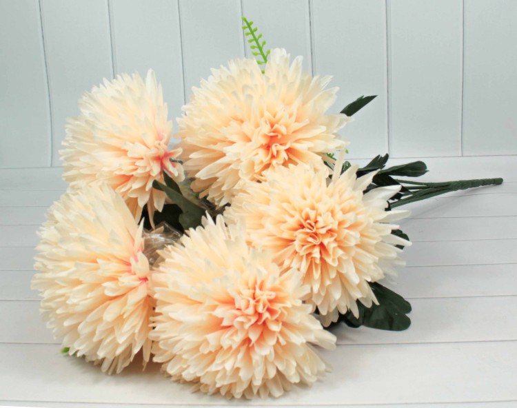 303-05-01/09 Искусственные цветы Хризантема 7 веток Персиковый 1/1 