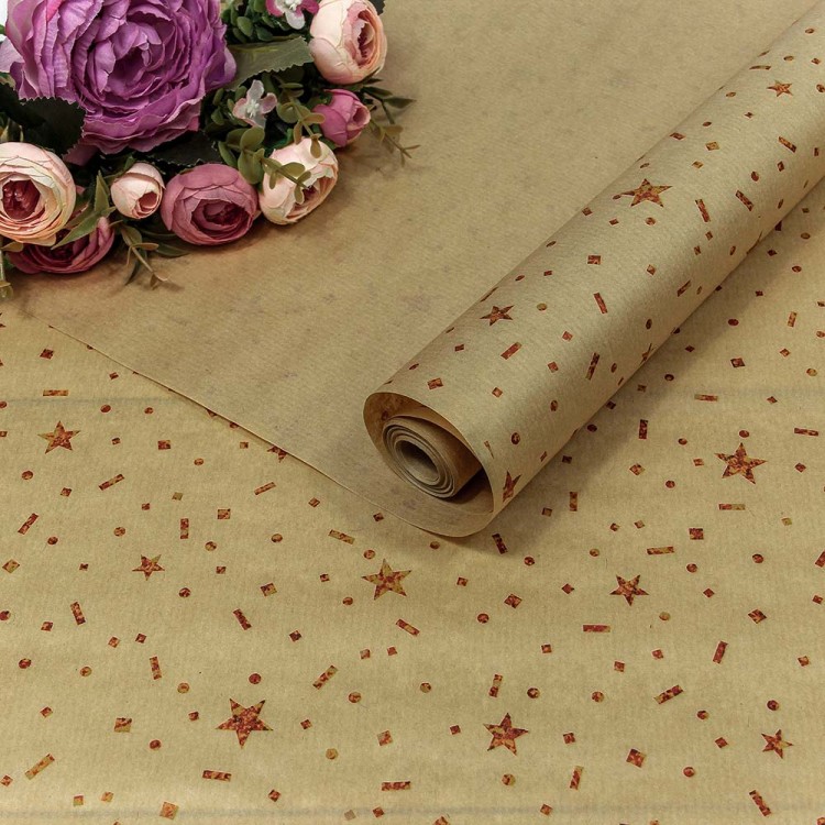 1403/47 Бумага Крафт 0,72*10м Верже 40г "Звёздочки" 1/22