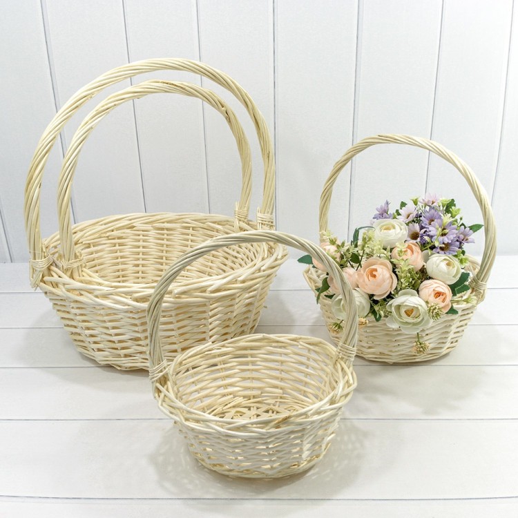 420180/2 Корзины плетёные Круглые Набор 1/4 40*15/44 (±5%) с ручкой Молочный 1/6 420180/2 Корзины плетёные Круглые Набор 1/4 40*15/44 (±5%) с ручкой Молочный 1/6