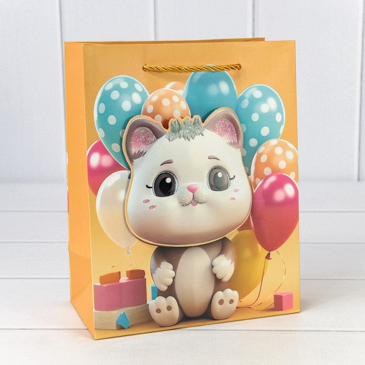 000270E	Пакет подарочный с 3D аппликацией "Детский" (микс 270) 18*23*10 210г 1/20 1/360