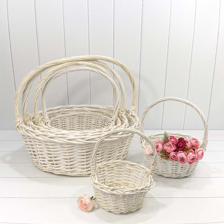 420500/1 Корзины плетёные Круглые Набор 1/6 49*19/52 (±5%) с ручкой Белый 1/8 420500/1 Корзины плетёные Круглые Набор 1/6 49*19/52 (±5%) с ручкой Белый 1/8