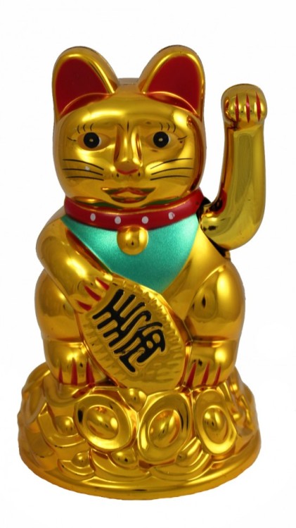 107131 Кот удачи на слитках 11,5*6,5 см