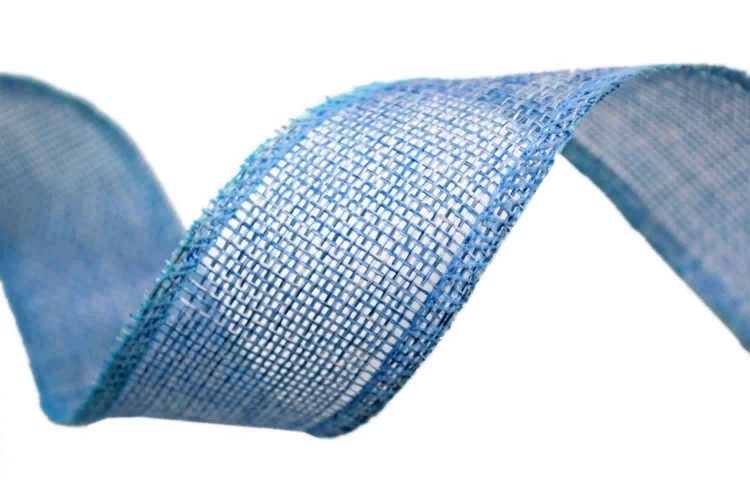 5511-40/14 Лента декоративная из искусственного льна с проволокой 4 см*25 ярд небесно-голубой 1/60 5511-40/14 Лента декоративная из искусственного льна с проволокой 4 см*25 ярд небесно-голубой 1/60