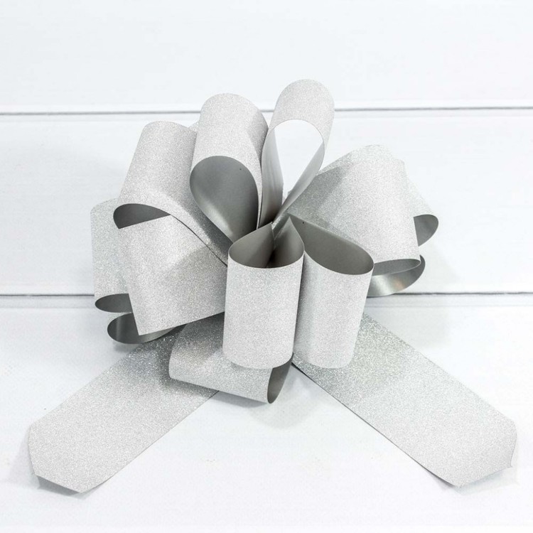 00052350S Бант-шар 5 см "Блеск" Серебряный 1/20 1/1000