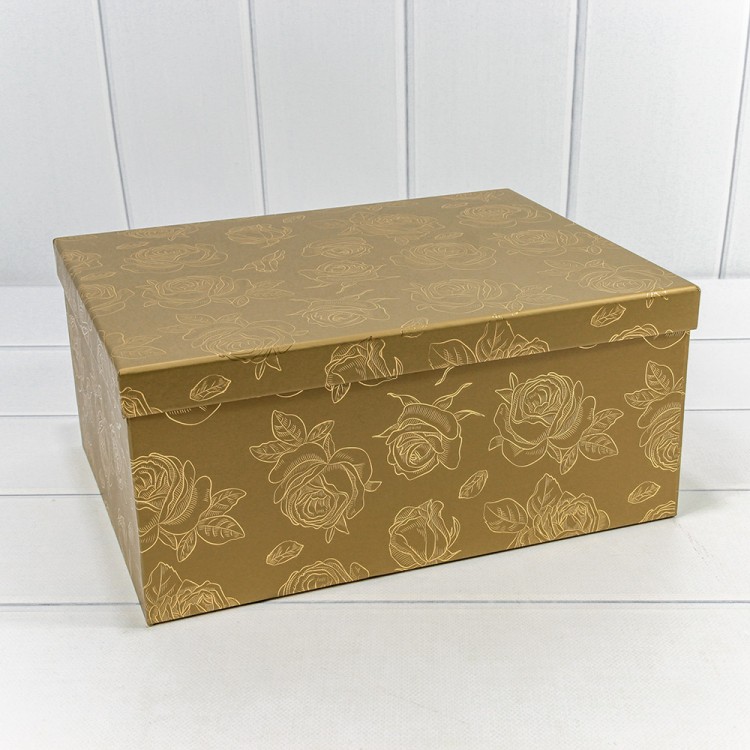 721604/0105 Коробки Прямоугольные Набор 1/10 34*26*15,3 с тиснением "Розы"-0105 1/6
