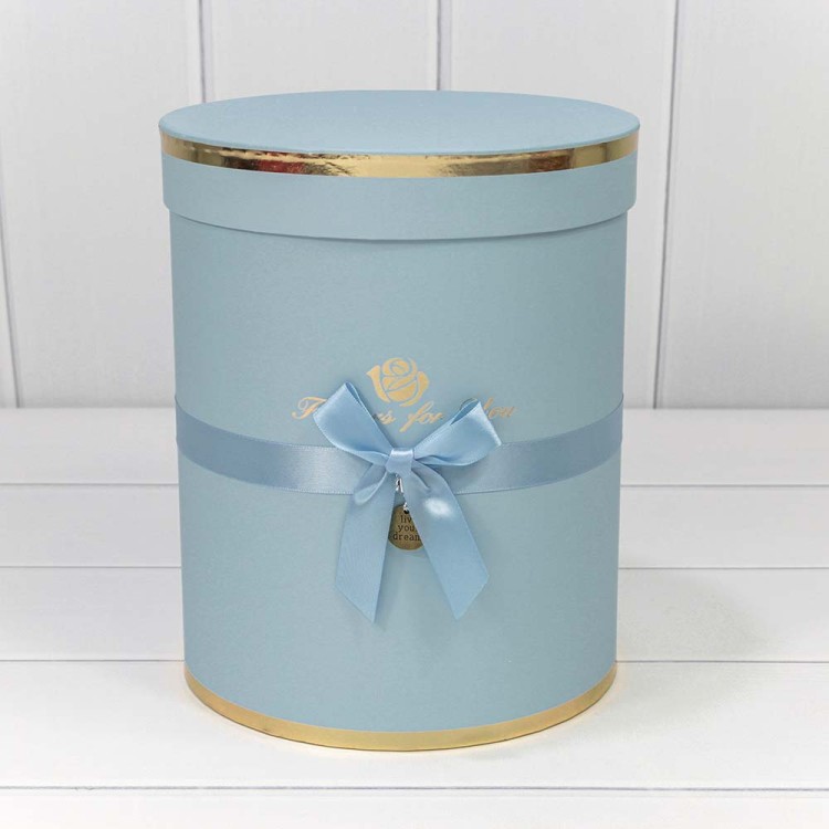 720950/13 Коробки Цилиндр Набор 1/6 21*25,5 "Flowers for you" Голубой 1/8