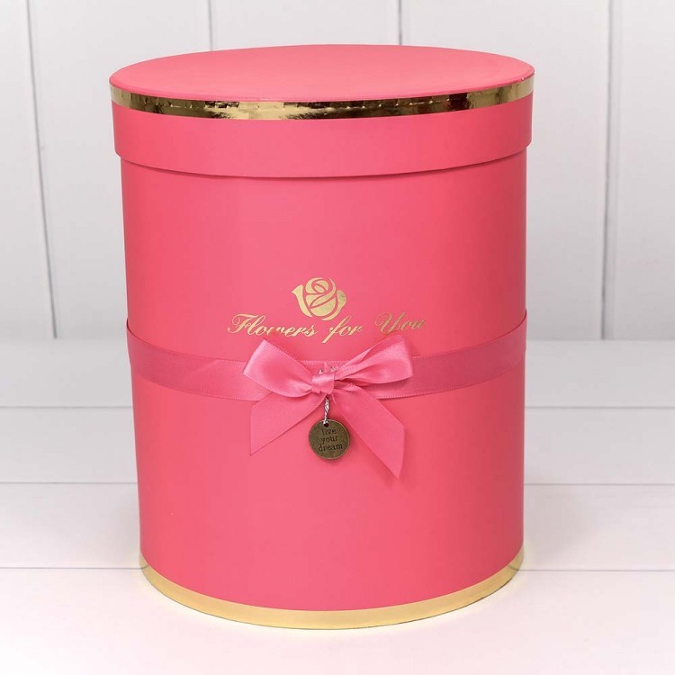 720950/5 Коробки Цилиндр Набор 1/6 21*25,5 "Flowers for you" Тёмно-розовый 1/8