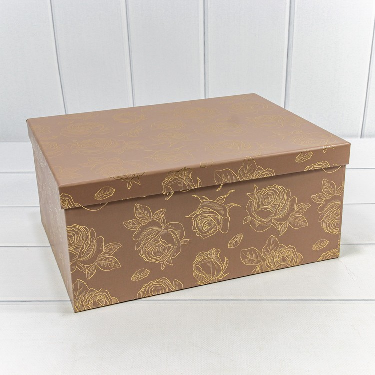 721604/0103 Коробки Прямоугольные Набор 1/10 34*26*15,3 с тиснением "Розы"-0103 1/6