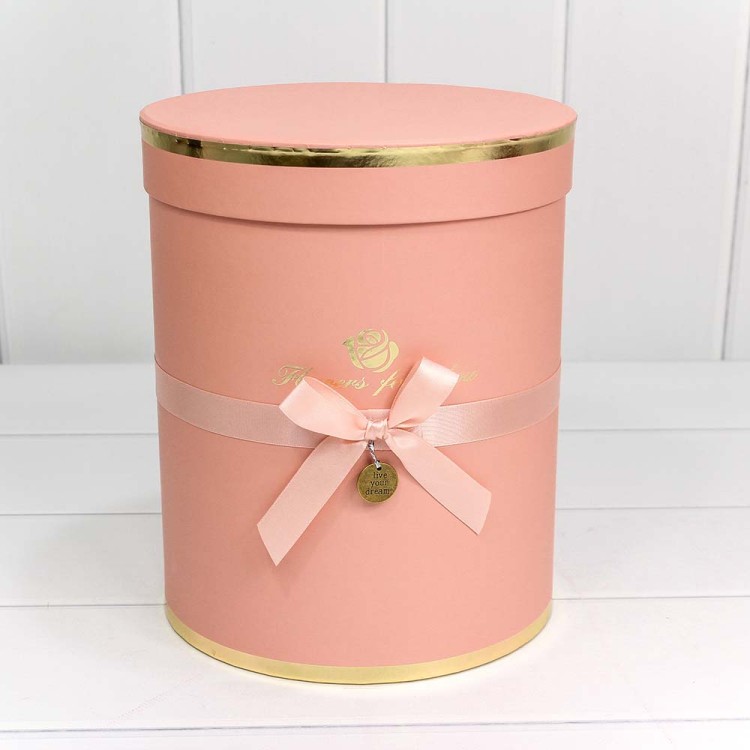 720950/9 Коробки Цилиндр Набор 1/6 21*25,5 "Flowers for you" Персиковый 1/8