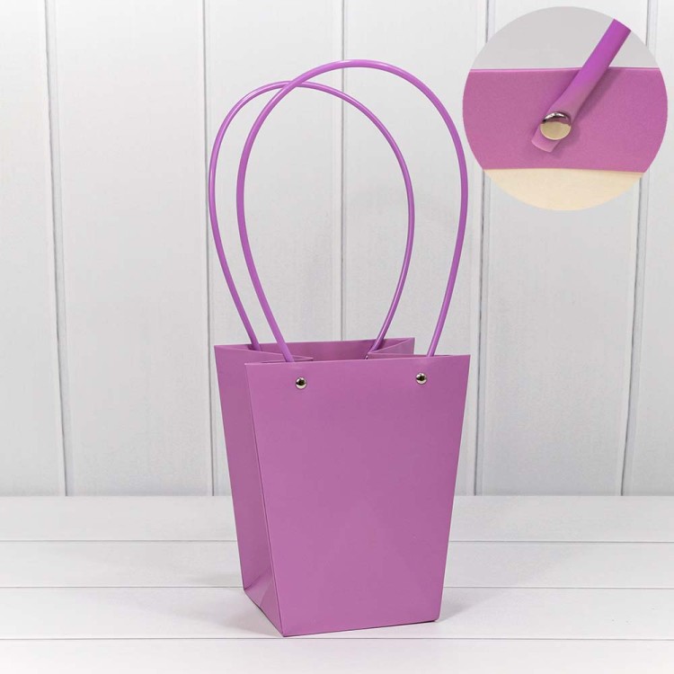 000171E/9 Пакет подарочный "Ваза для цветов" 20*17*12 Тёмно-сиреневый 1/10 1/120