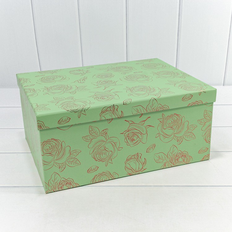 721604/0101 Коробки Прямоугольные Набор 1/10 34*26*15,3 с тиснением "Розы"-0101 1/6