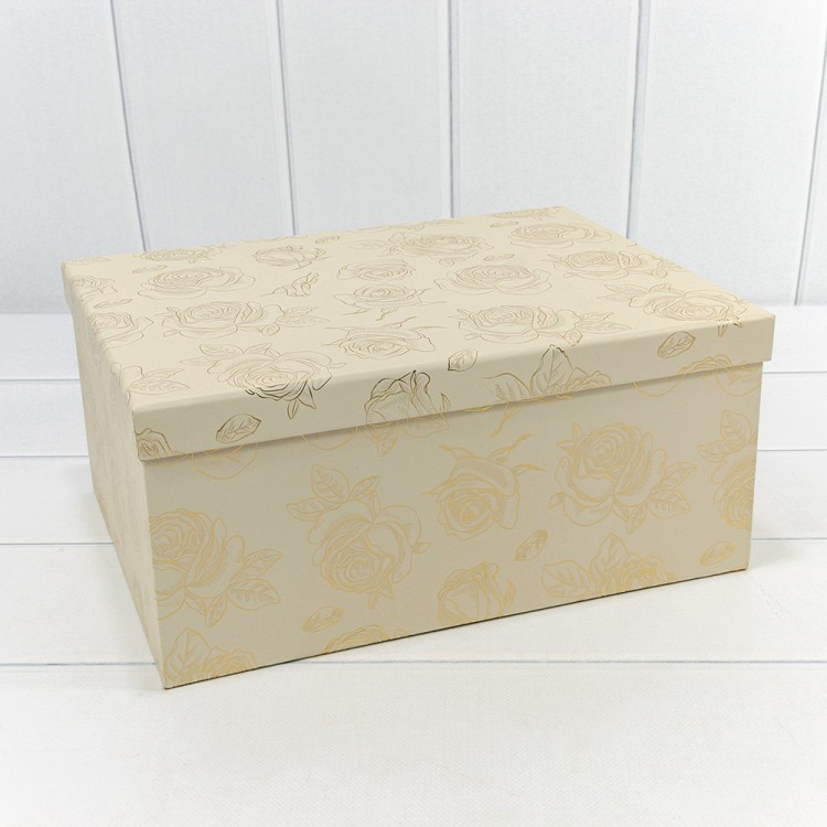 721604/0100 Коробки Прямоугольные Набор 1/10 34*26*15,3 с тиснением "Розы"-0100 1/6