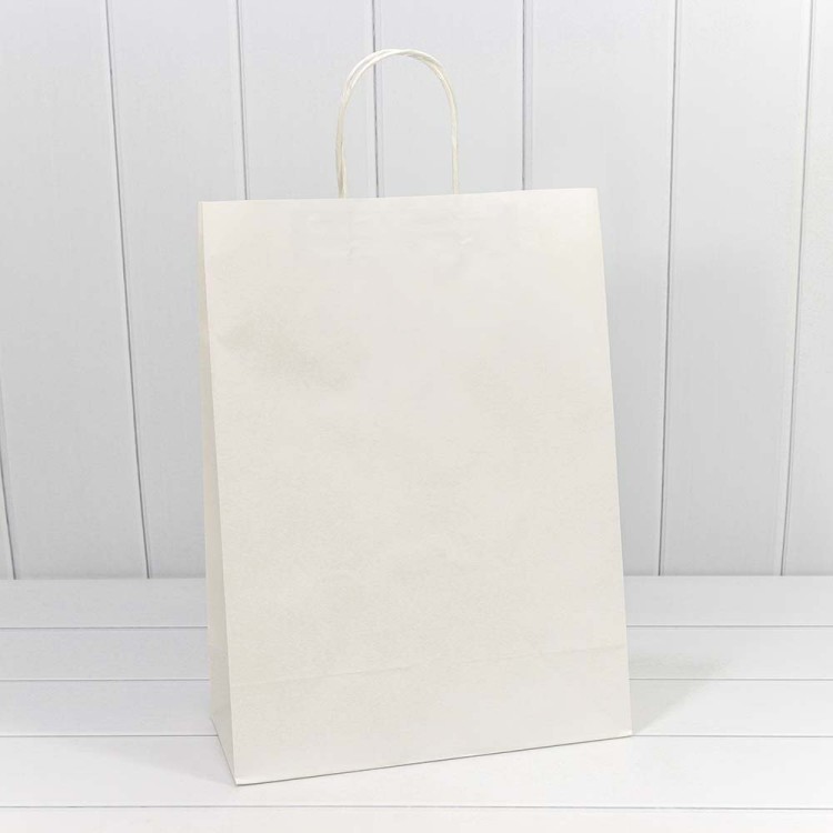 000216A/6 Пакет подарочный Крафт Белый 33*45*15 120г 1/20 1/120