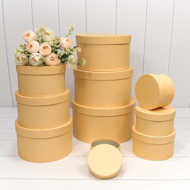 721814/440 Коробки Круглые Набор 1/10 27,5*14,7 Серовато-желтый 1/6