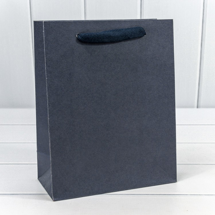 000187D Пакет подарочный Крафт 19,5*24,5*9,5 Синий 230Г 1/20 1/240 