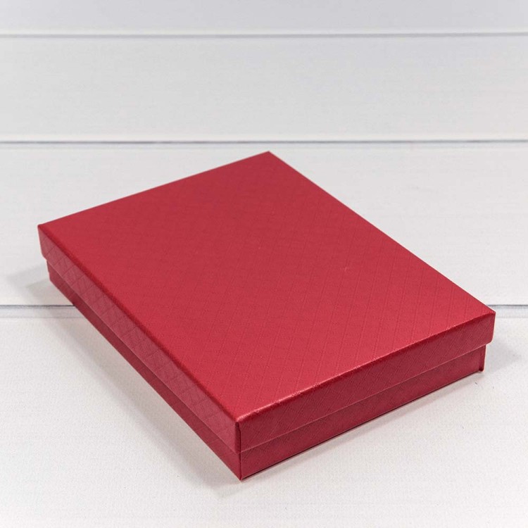 6121216/1 Коробка Прямоугольная 16*12*3,4 "Ромбики" Красный 1/12 1/120