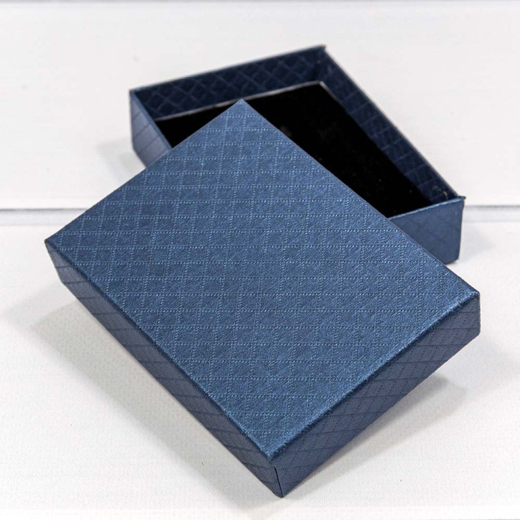 612811/5 Коробка Прямоугольная 11*8*3,4 "Ромбики" Синий 1/12 1/360