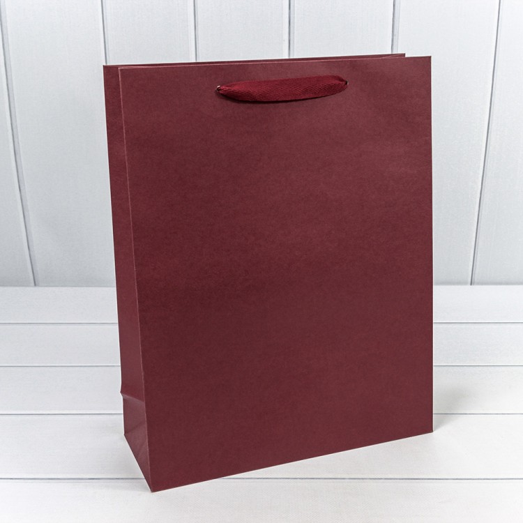 000192A Пакет подарочный Крафт Бордовый 31,5*40*12 230г 1/20 1/120