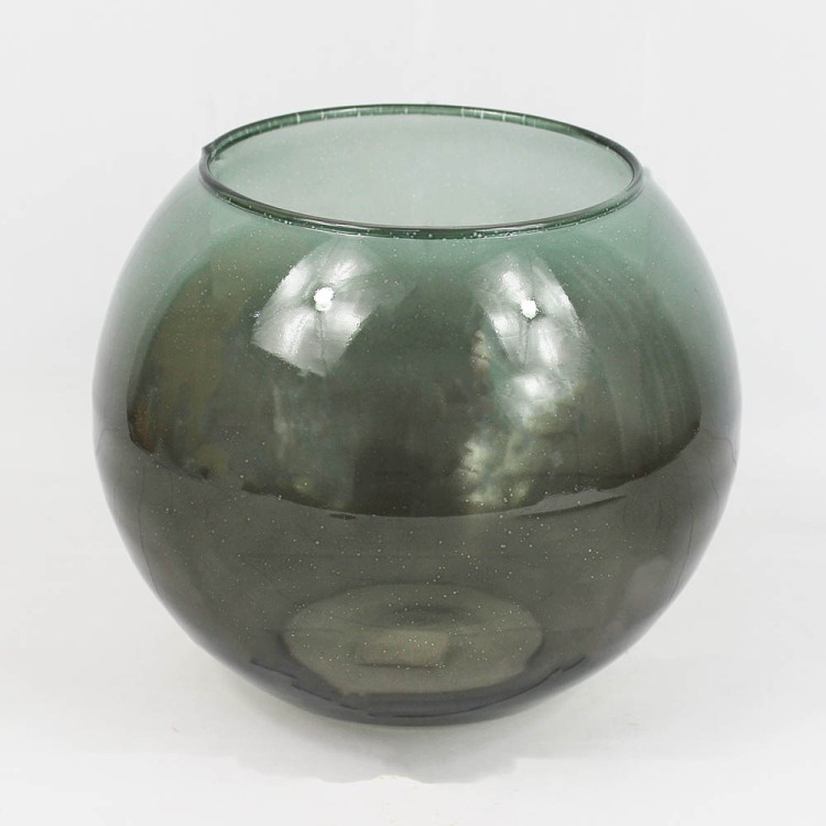 2710312069 ЮВЕЛЬ-тёмная дымка "Шаровая" ваза 4 л. H-188мм D-213мм (4,55 л)