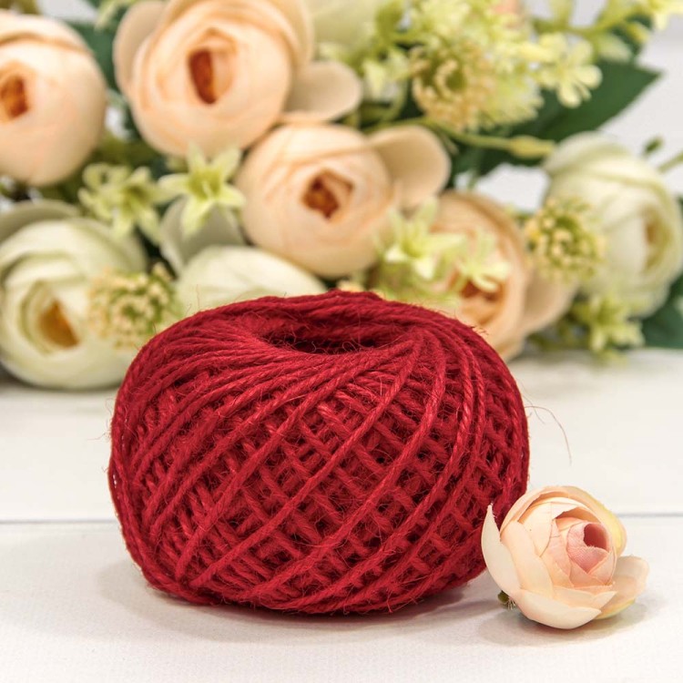 2887/3 Бечёвка из льна 1,5мм*50м двухслойная красная 1/12 1/120