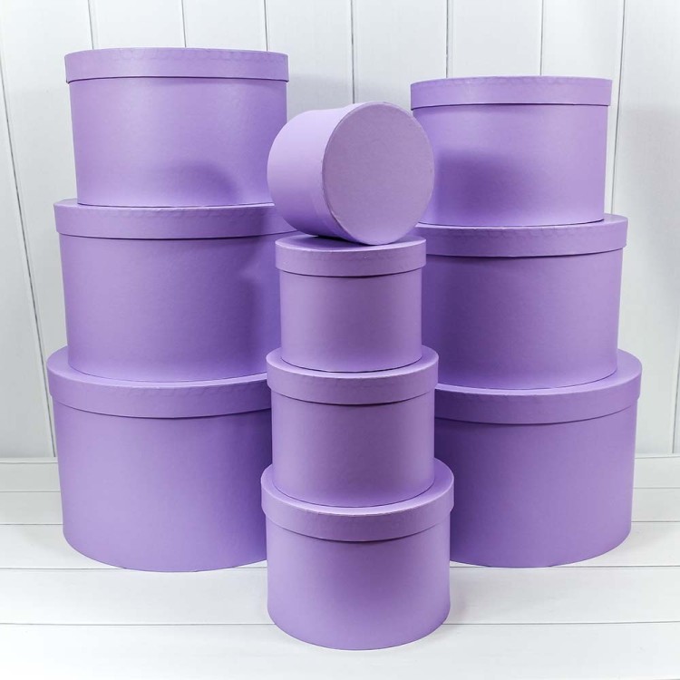7211006/1537 Коробки Круглые Набор 1/10 42*25 Сиреневый 1/2