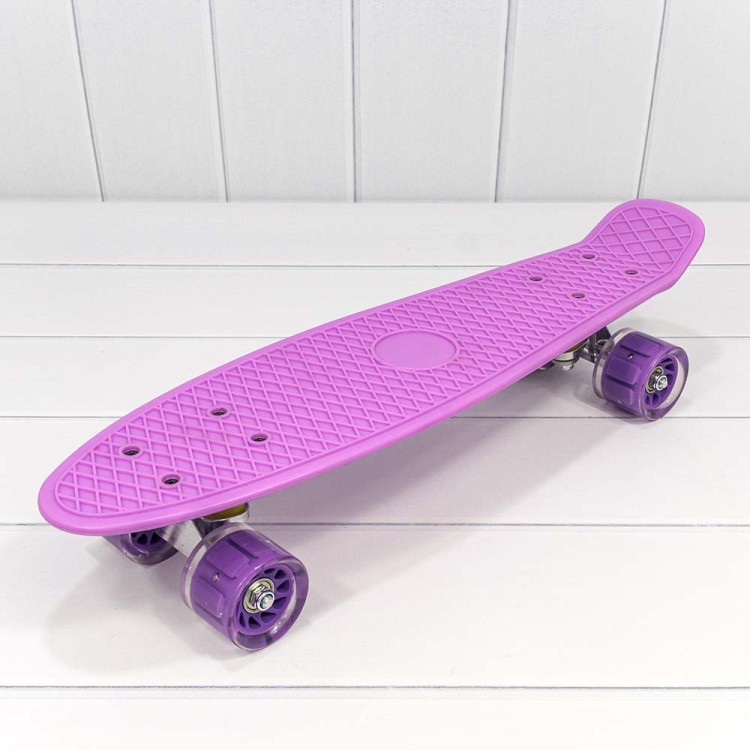 000600-1 Скейтборд из пластика 56*14,5 со светящимися колесами (ассортимент) 1/8