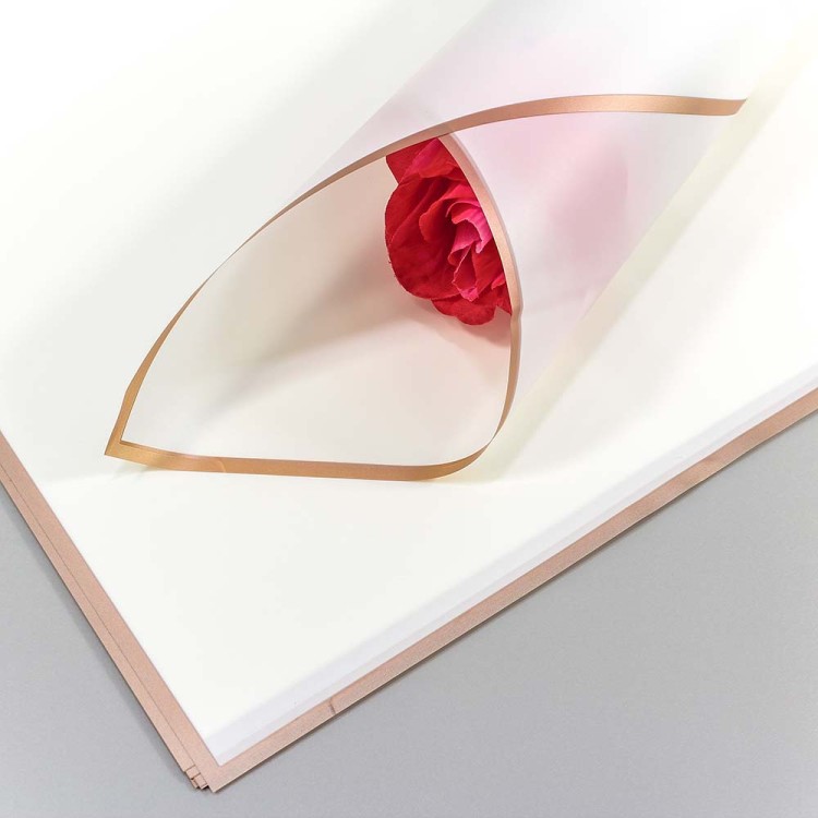 1640/2 Плёнка в листах 58*58 (20 шт.) матовая с золотым краем 50мкм Молочный 1/60 1640/2 Плёнка в листах 58*58 (20 шт.) матовая с золотым краем 50мкм Молочный 1/60