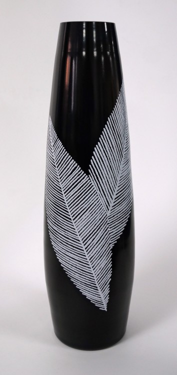 2707022749 САРАГОСА-чёрная с белым Ваза "CONE" Н - 50 6л