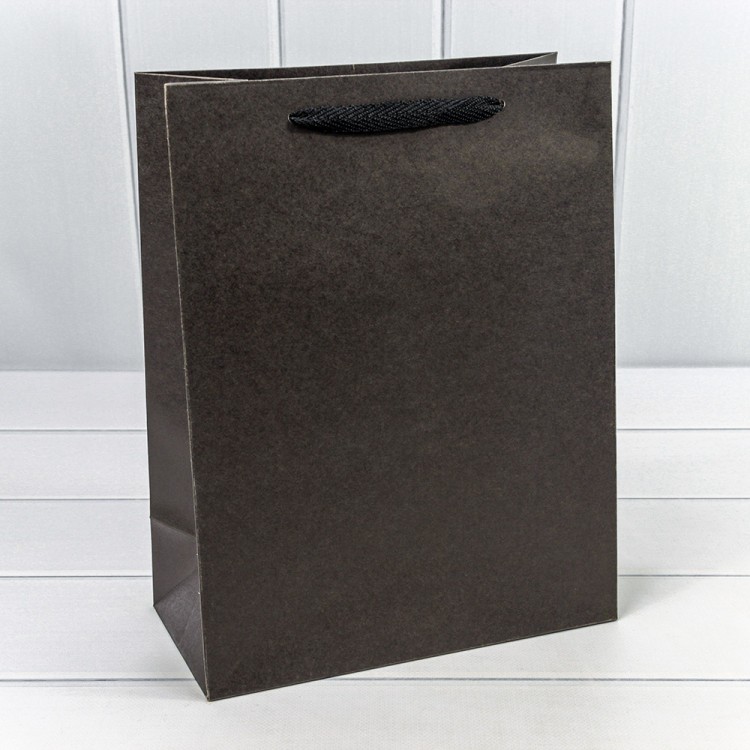 000194C Пакет подарочный Крафт Черный 25,5*33*12,5 230г 1/20 1/240