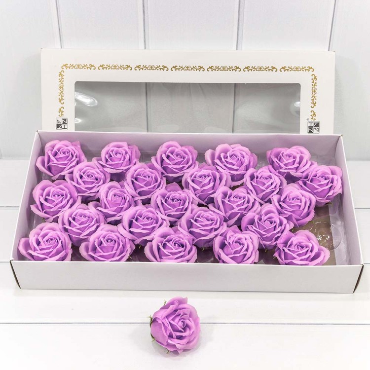 420053/3 Декоративный цветок-мыло "Большая роза" Сиреневый 6,5*7 25шт. 1/20 420053/3 Декоративный цветок-мыло "Большая роза" Сиреневый 6,5*7 25шт. 1/20