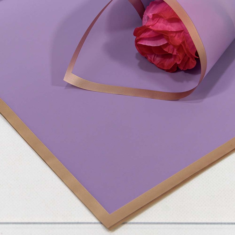 1640/6080 Плёнка в листах 58*58 (20 шт.) матовая с золотым краем 50мкм Светло-фиолетовый 1/60 1640/6080 Плёнка в листах 58*58 (20 шт.) матовая с золотым краем 50мкм Светло-фиолетовый 1/60