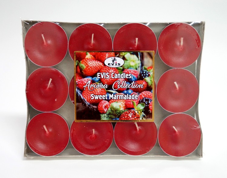 24009623120837 SWEET MARMALADE Свечи ароматизированные чайные 12 штук 